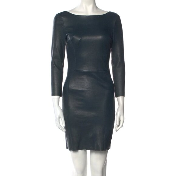 DROMe Navy Blue Leather Dress - XS - Picture 1 of 8
